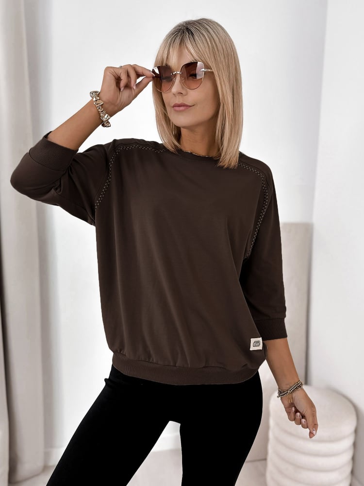 BLUZKA CONSTANCE CIEMNOBRĄZOWA