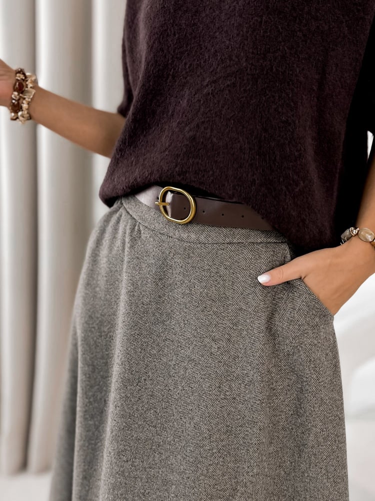 SPÓDNICA TOVE CIEMNOSZARA