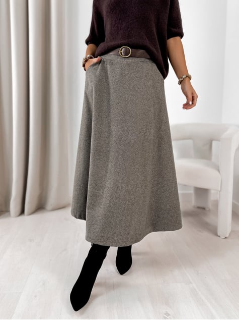 SPÓDNICA TOVE CIEMNOSZARA