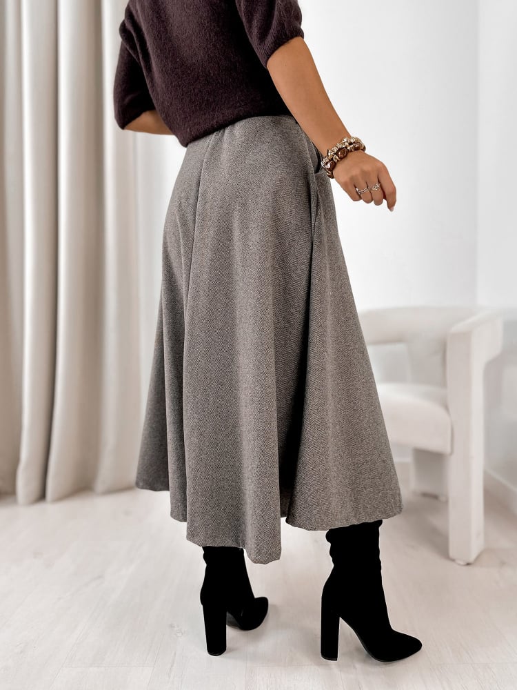 SPÓDNICA TOVE CIEMNOSZARA