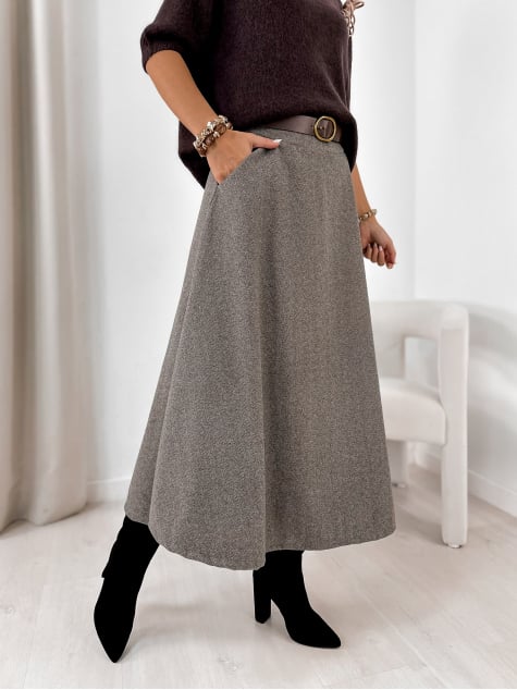 SPÓDNICA TOVE CIEMNOSZARA