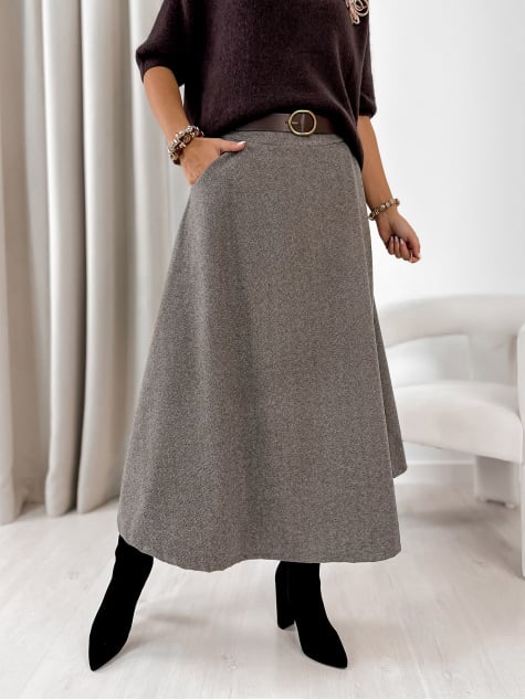 SPÓDNICA TOVE CIEMNOSZARA