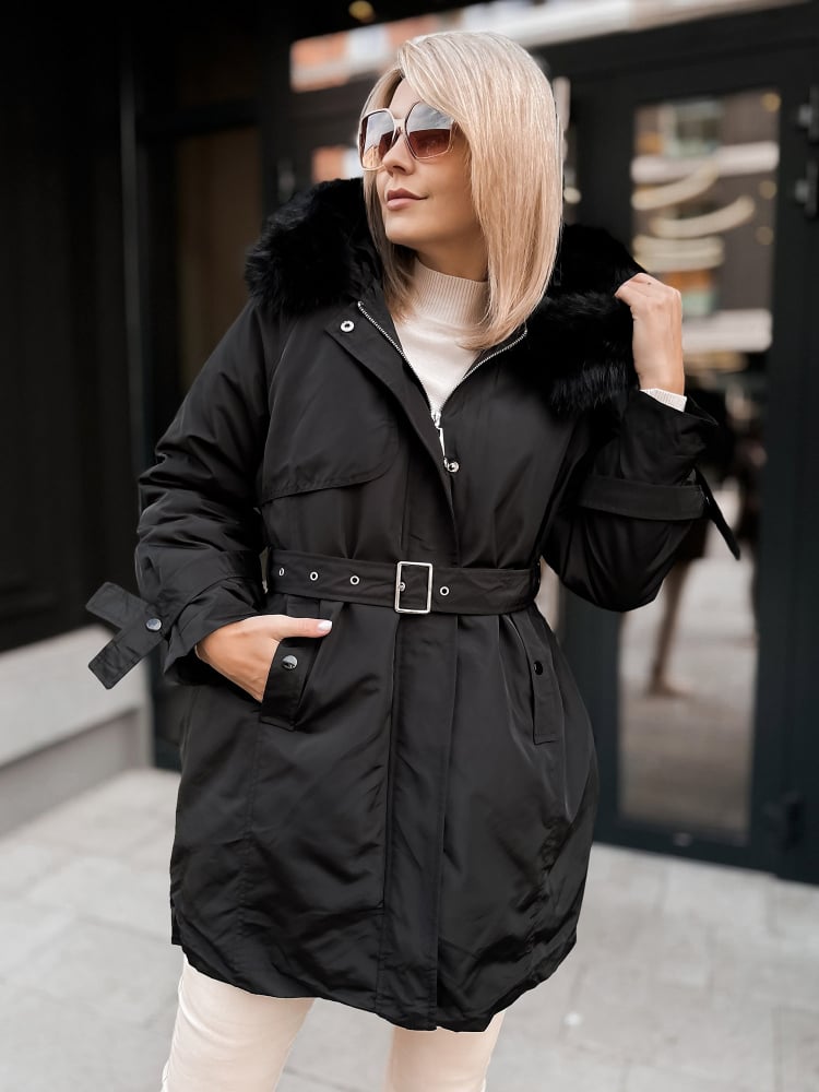 KURTKA Z PODPINKĄ ETTIE CZARNA