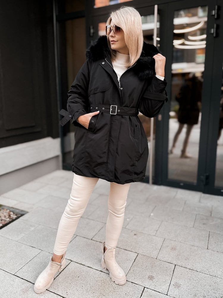 KURTKA Z PODPINKĄ ETTIE CZARNA