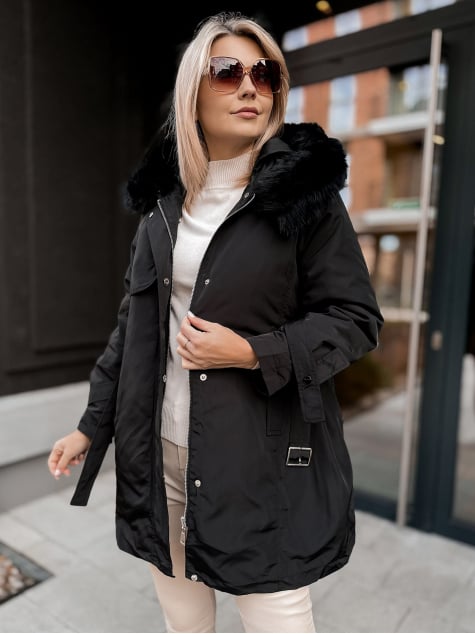 KURTKA Z PODPINKĄ ETTIE CZARNA