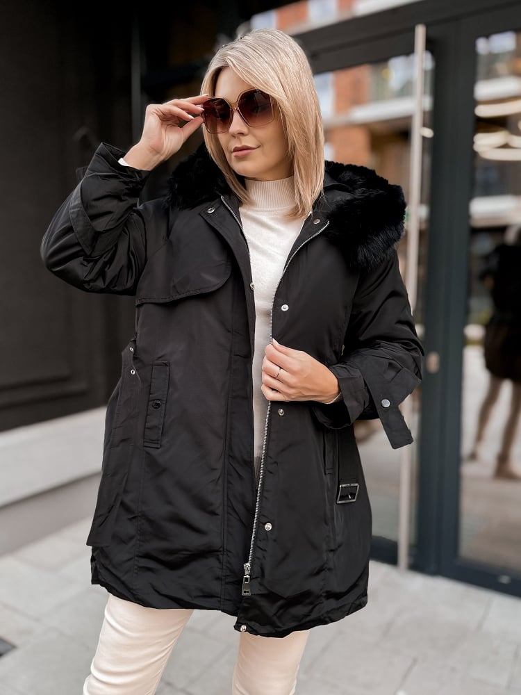 KURTKA Z PODPINKĄ ETTIE CZARNA