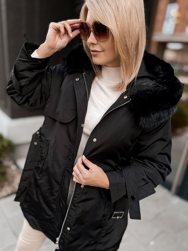 KURTKA Z PODPINKĄ ETTIE CZARNA