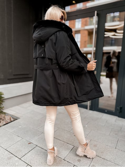 KURTKA Z PODPINKĄ ETTIE CZARNA