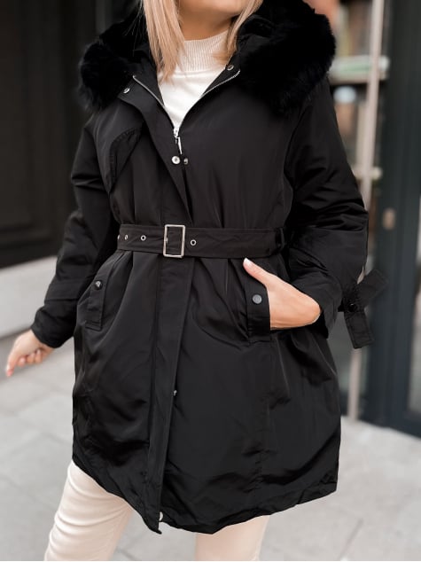 KURTKA Z PODPINKĄ ETTIE CZARNA