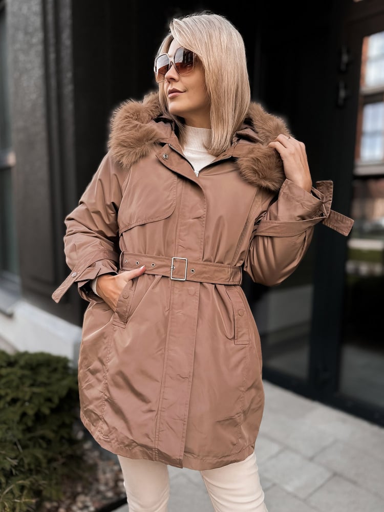 KURTKA Z PODPINKĄ ETTIE KARMELOWA