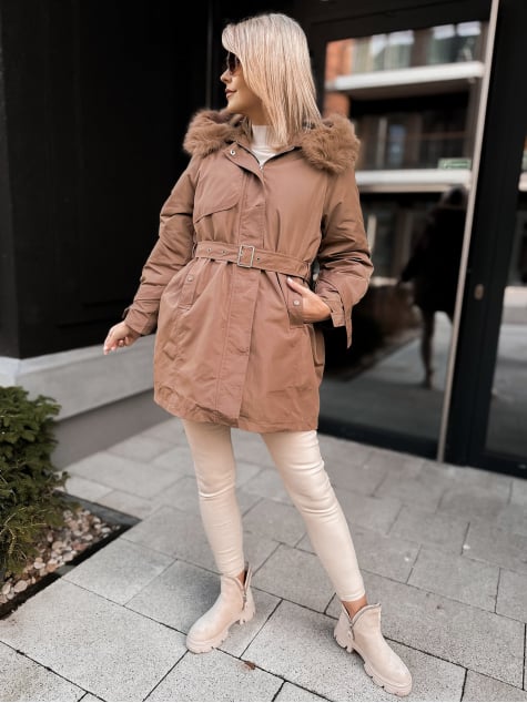 KURTKA Z PODPINKĄ ETTIE KARMELOWA