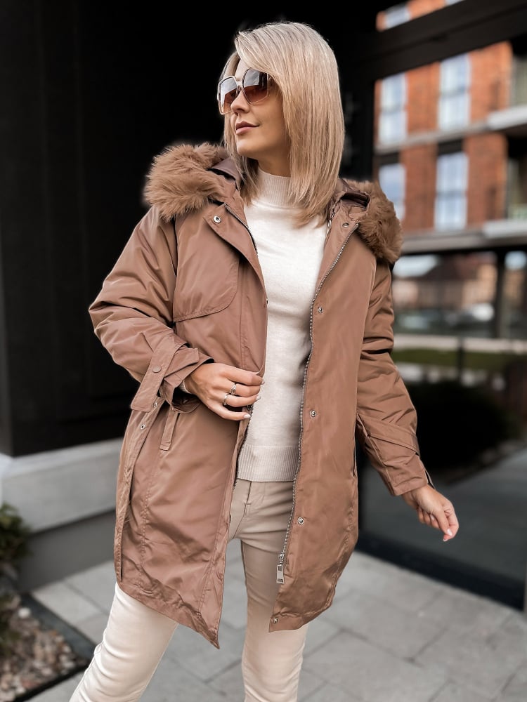 KURTKA Z PODPINKĄ ETTIE KARMELOWA