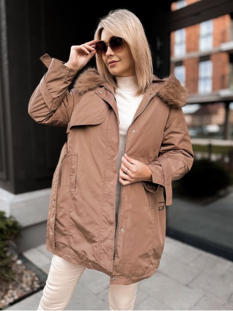 KURTKA Z PODPINKĄ ETTIE KARMELOWA