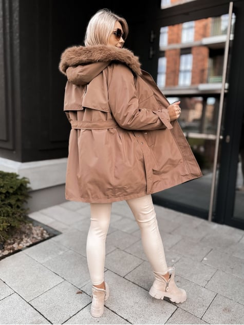 KURTKA Z PODPINKĄ ETTIE KARMELOWA