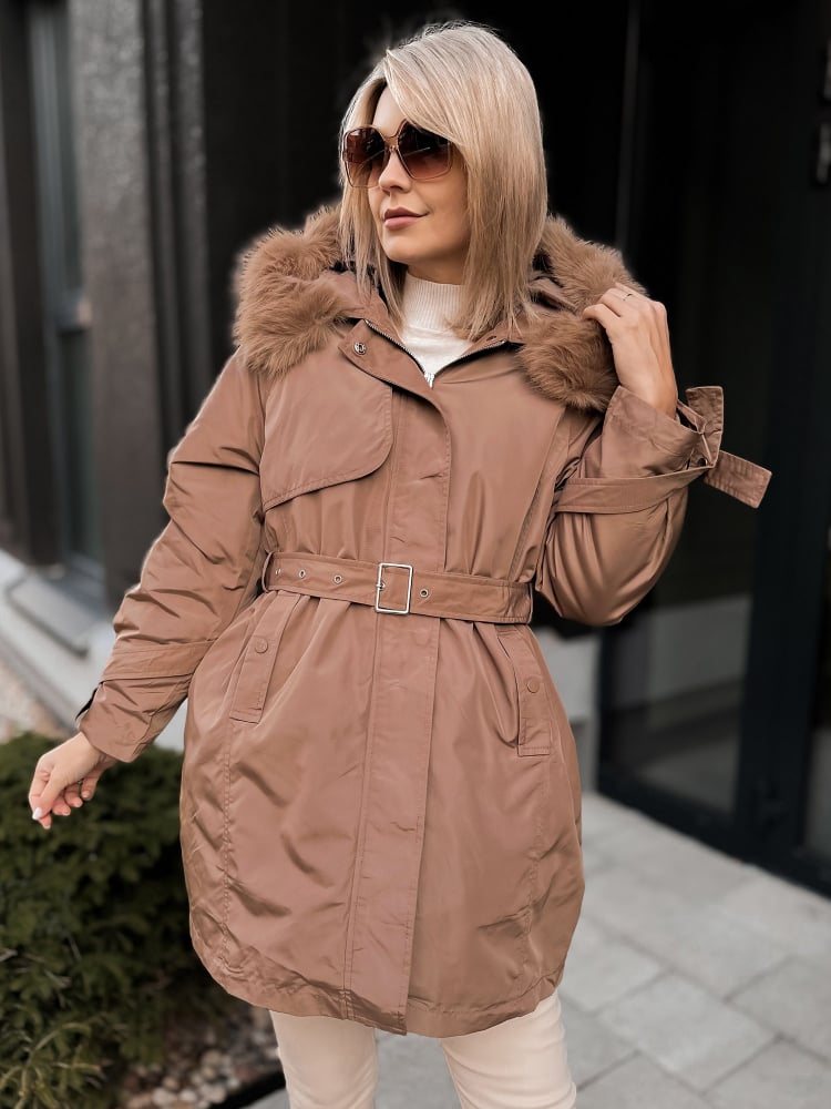 KURTKA Z PODPINKĄ ETTIE KARMELOWA