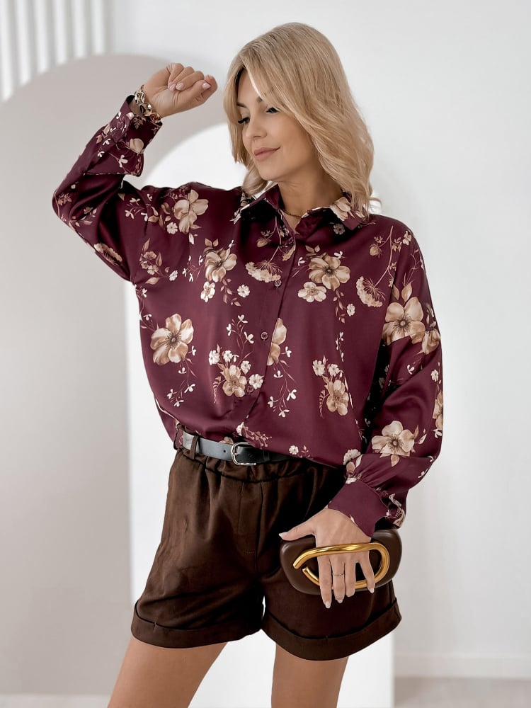 KOSZULA FENIMORE BORDOWA