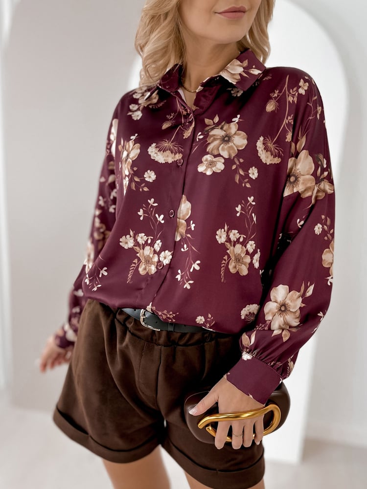 KOSZULA FENIMORE BORDOWA