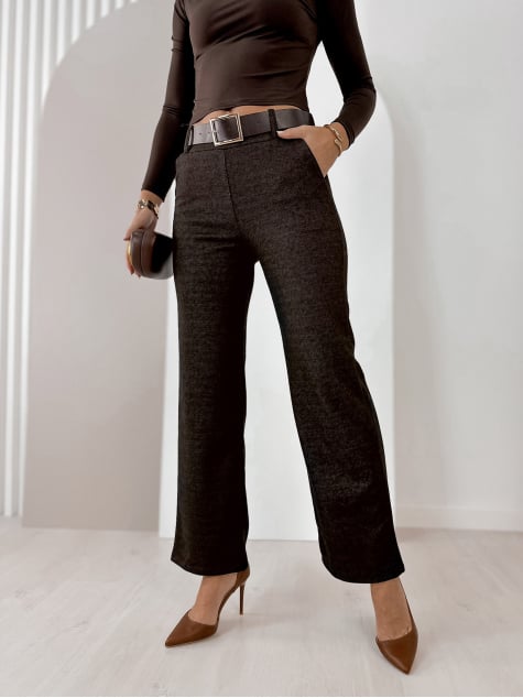 SPODNIE COLLINS BRĄZOWE