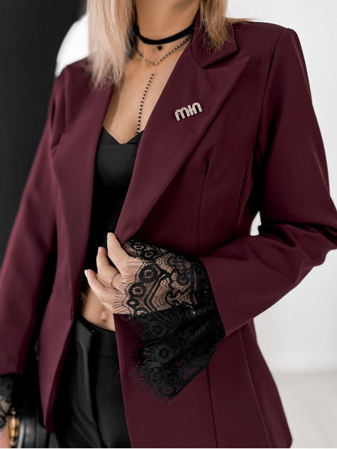 ŻAKIET LAWNEY BORDOWY