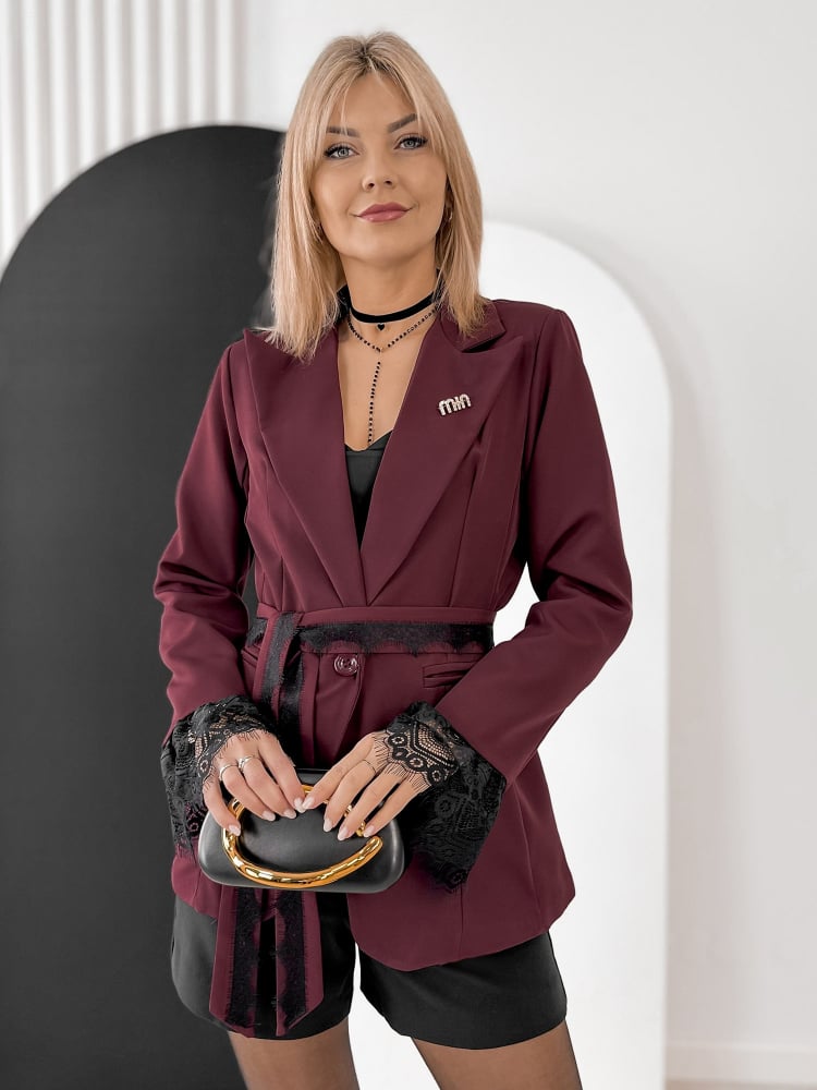 ŻAKIET LAWNEY BORDOWY