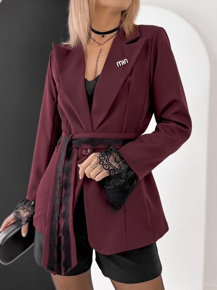 ŻAKIET LAWNEY BORDOWY