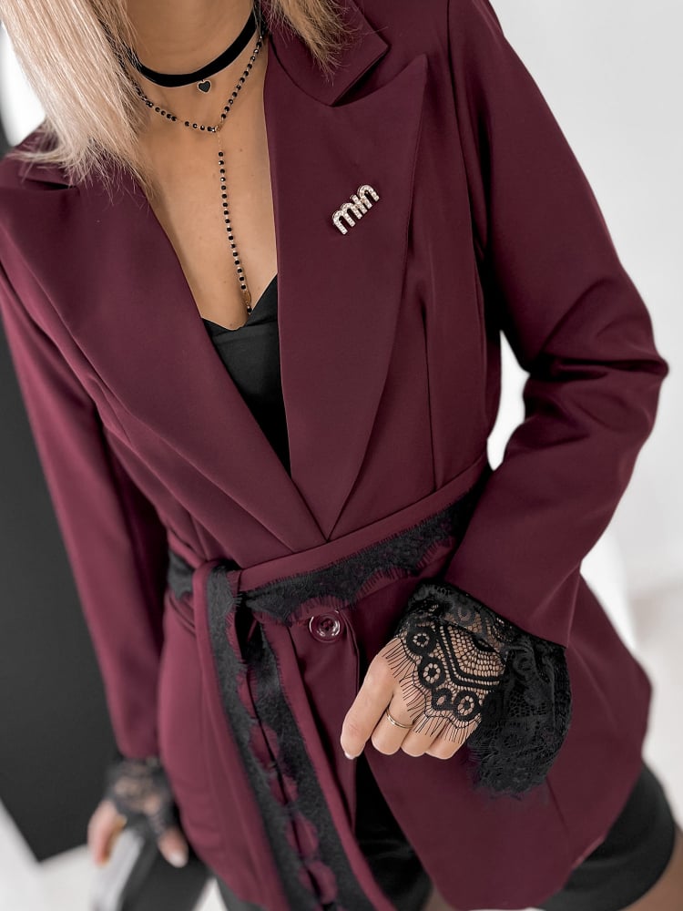 ŻAKIET LAWNEY BORDOWY