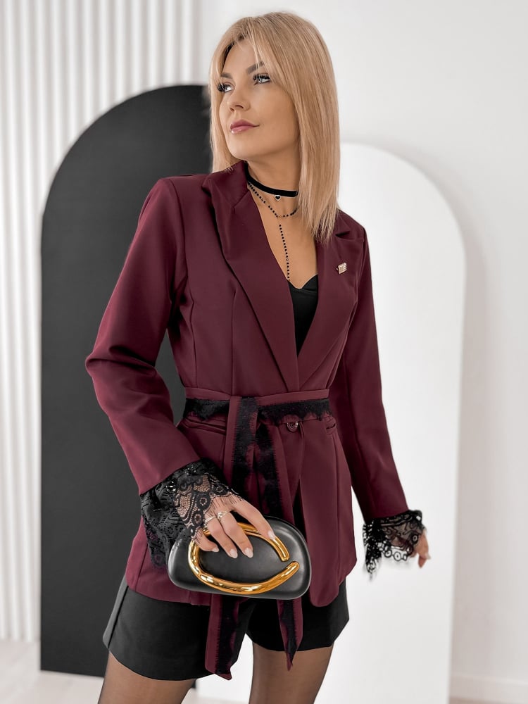 ŻAKIET LAWNEY BORDOWY