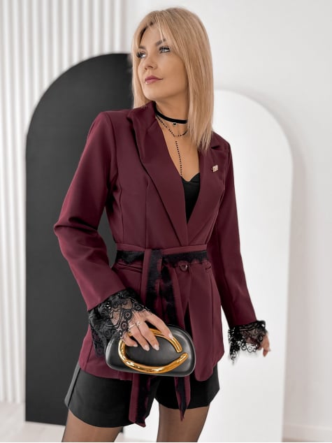 ŻAKIET LAWNEY BORDOWY