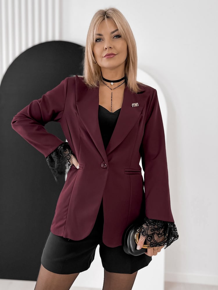 ŻAKIET LAWNEY BORDOWY