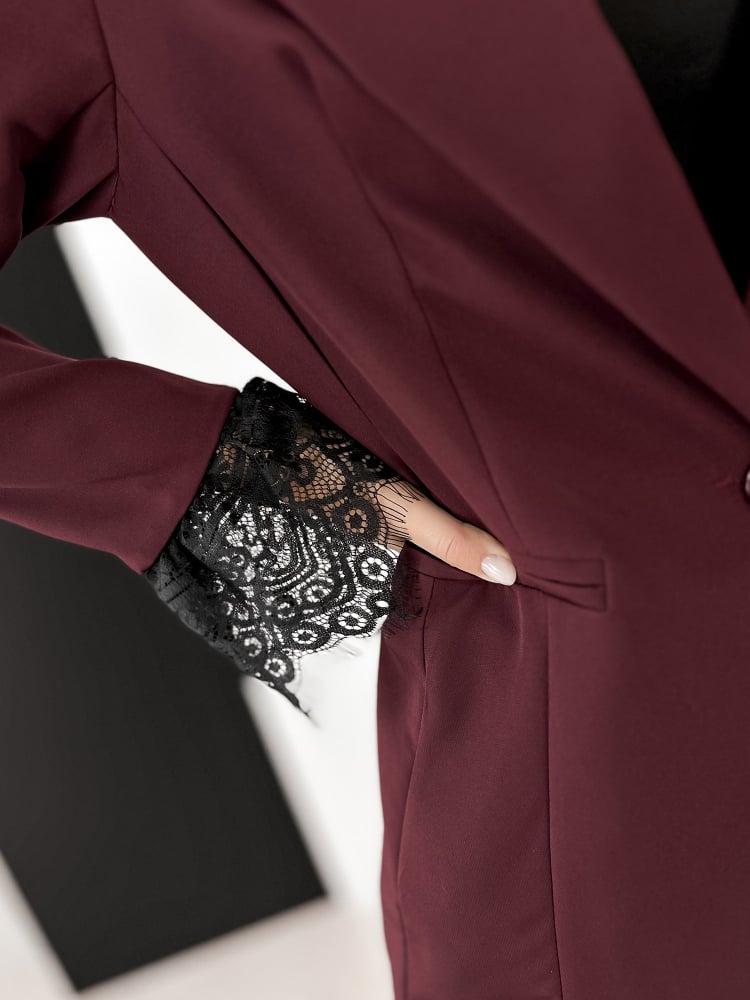 ŻAKIET LAWNEY BORDOWY