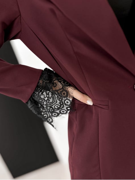 ŻAKIET LAWNEY BORDOWY