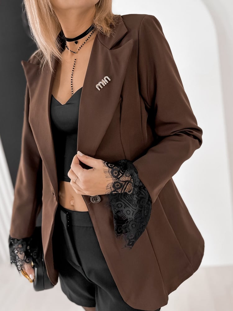 ŻAKIET LAWNEY BRĄZOWY