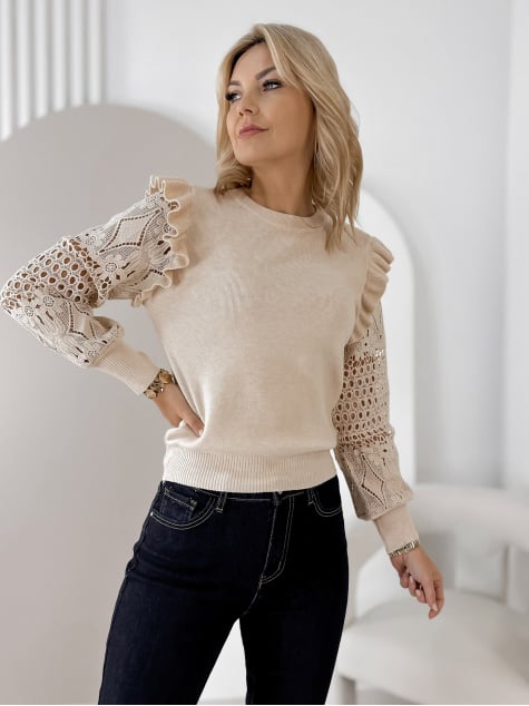 SWETER BIRLEY BEŻOWY