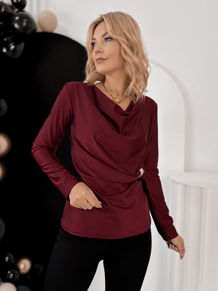 BLUZKA ALBANE BORDOWA