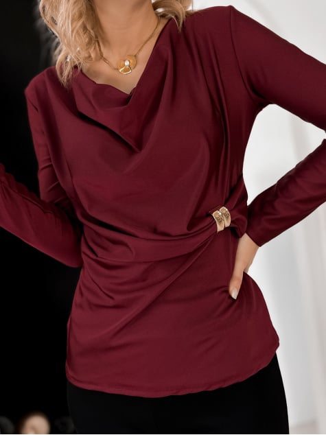 BLUZKA ALBANE BORDOWA