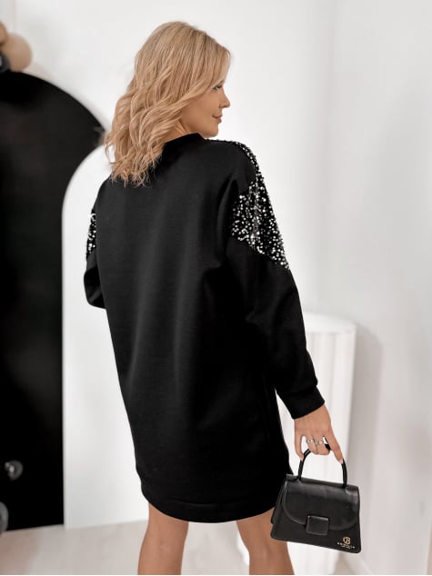 SUKIENKA PERRONE SREBRNO-CZARNA