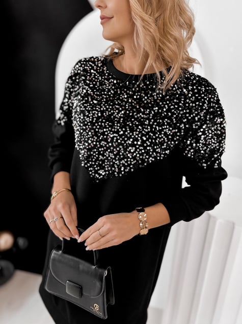 SUKIENKA PERRONE SREBRNO-CZARNA