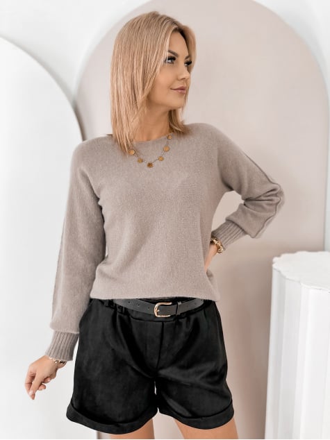 SWETER VALMONT CIEMNOBEŻOWY