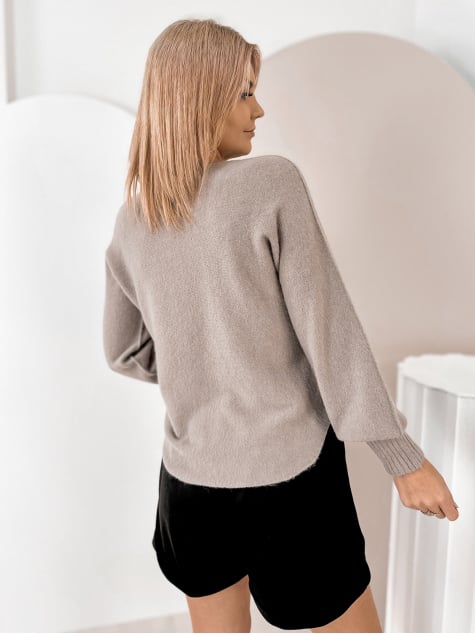 SWETER VALMONT CIEMNOBEŻOWY