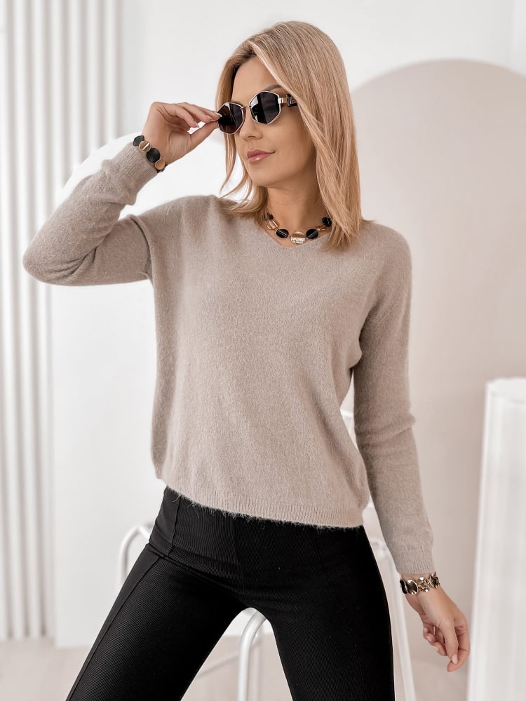 SWETER MONTCLAIR CIEMNOBEŻOWY