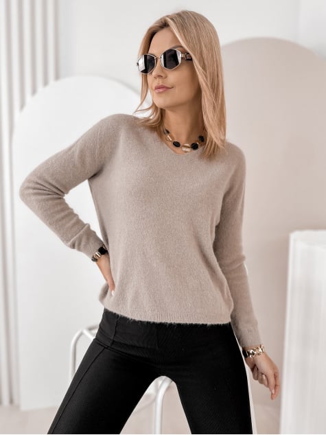 SWETER MONTCLAIR CIEMNOBEŻOWY