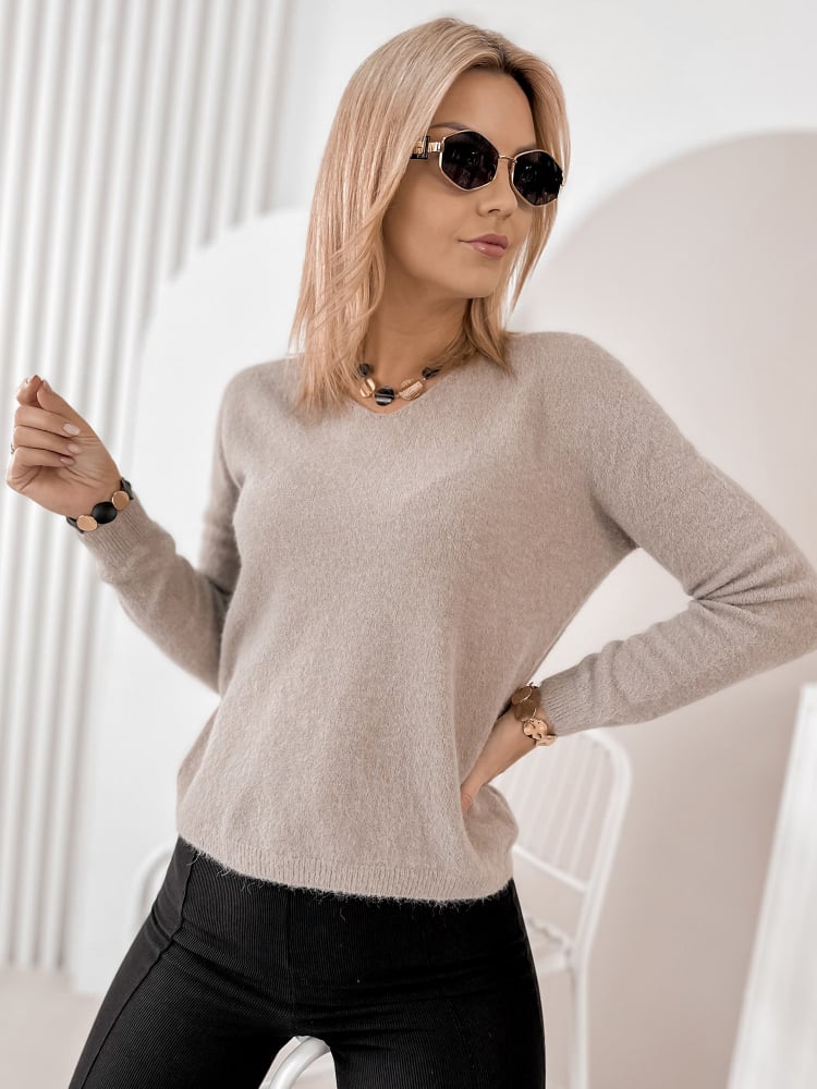 SWETER MONTCLAIR CIEMNOBEŻOWY