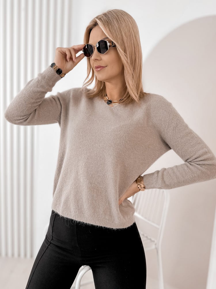 SWETER MONTCLAIR CIEMNOBEŻOWY