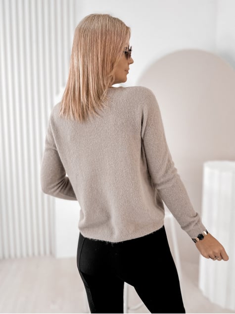 SWETER MONTCLAIR CIEMNOBEŻOWY