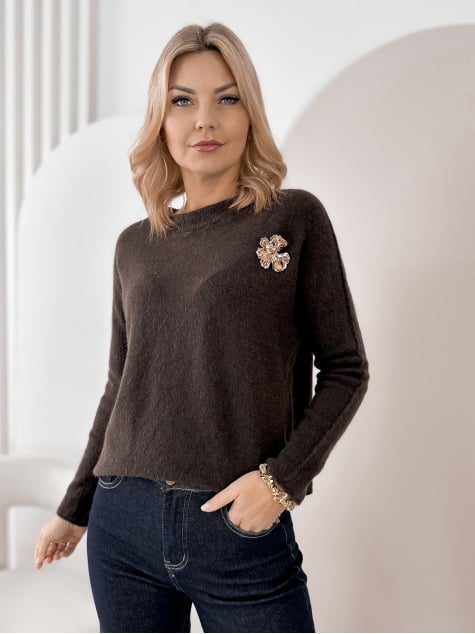 SWETER MONTROSE BRĄZOWY