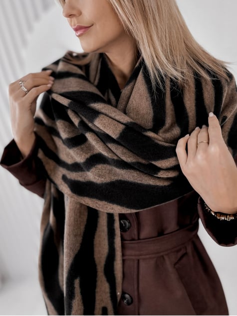 SZAL CORBELLE CIEMNOBEŻOWY