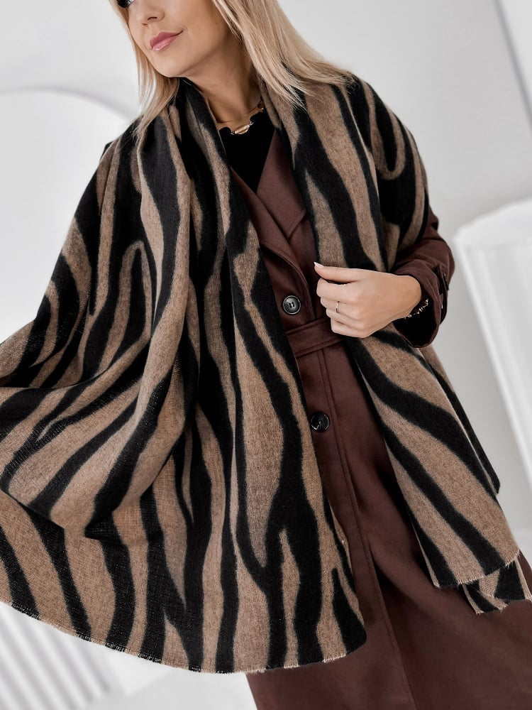 SZAL CORBELLE CIEMNOBEŻOWY