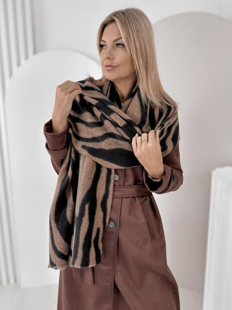 SZAL CORBELLE CIEMNOBEŻOWY