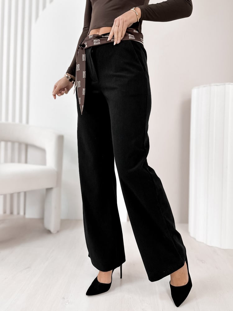 SPODNIE SZTRUKSOWE ENCINAR CZARNE