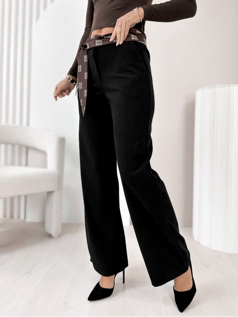 SPODNIE SZTRUKSOWE ENCINAR CZARNE